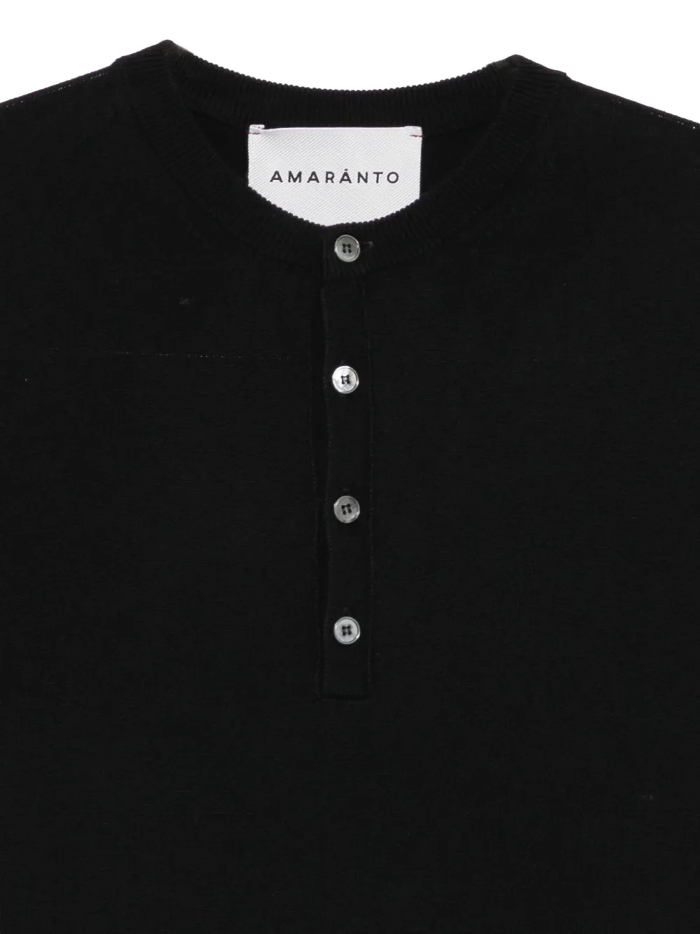 AMARÁNTO Henley-neck sweater Zwart