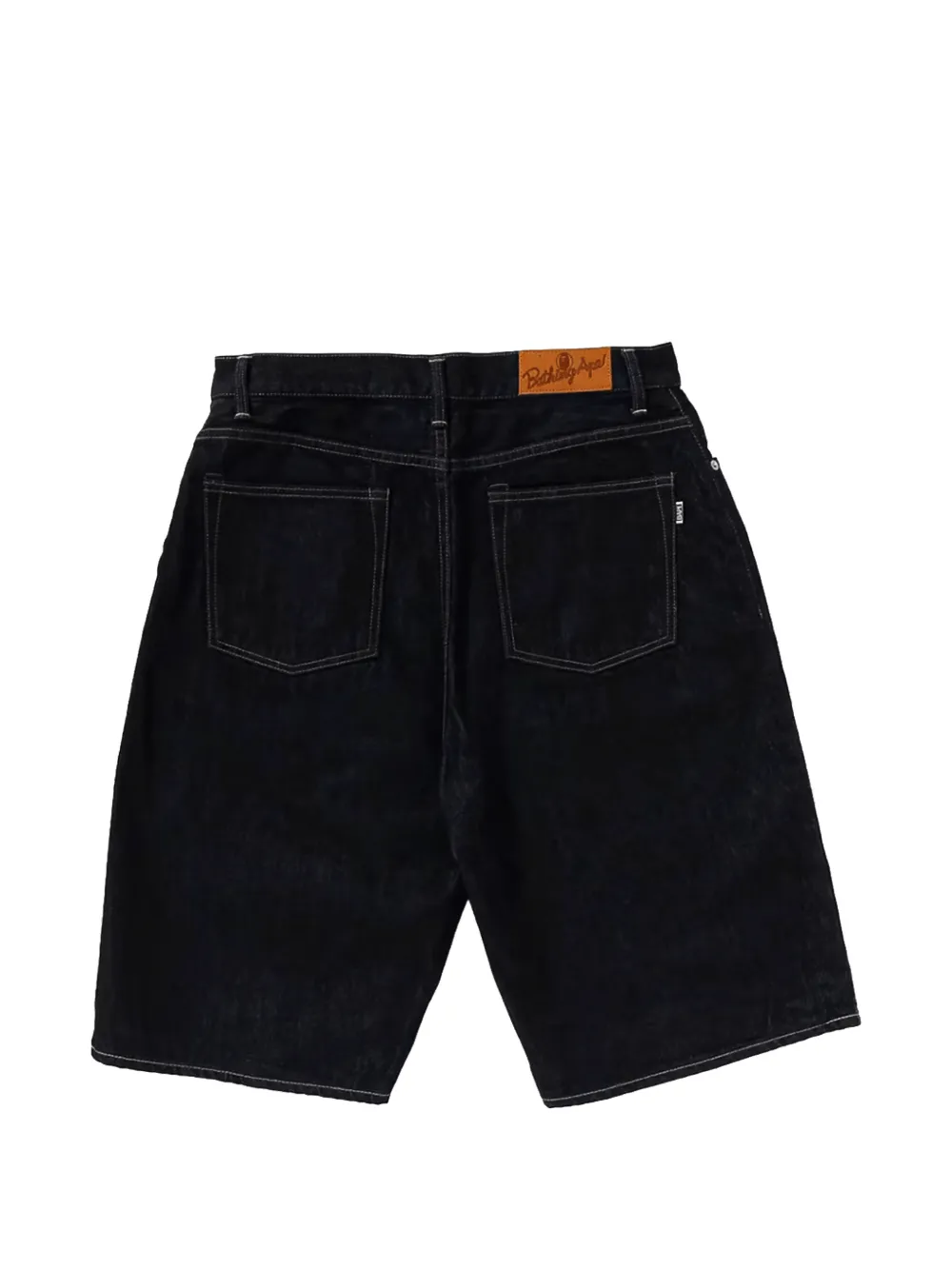 A BATHING APE Shark denim shorts Zwart
