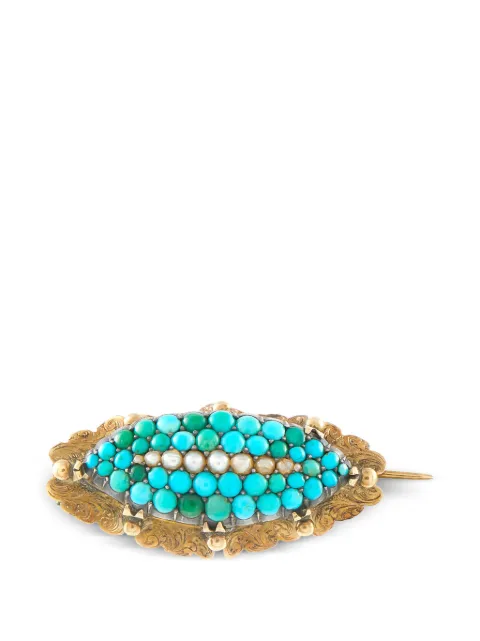 LB Exclusive turquoise and pearl brooch