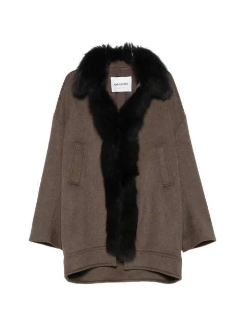 Ava Adore fur-trim oversized coat