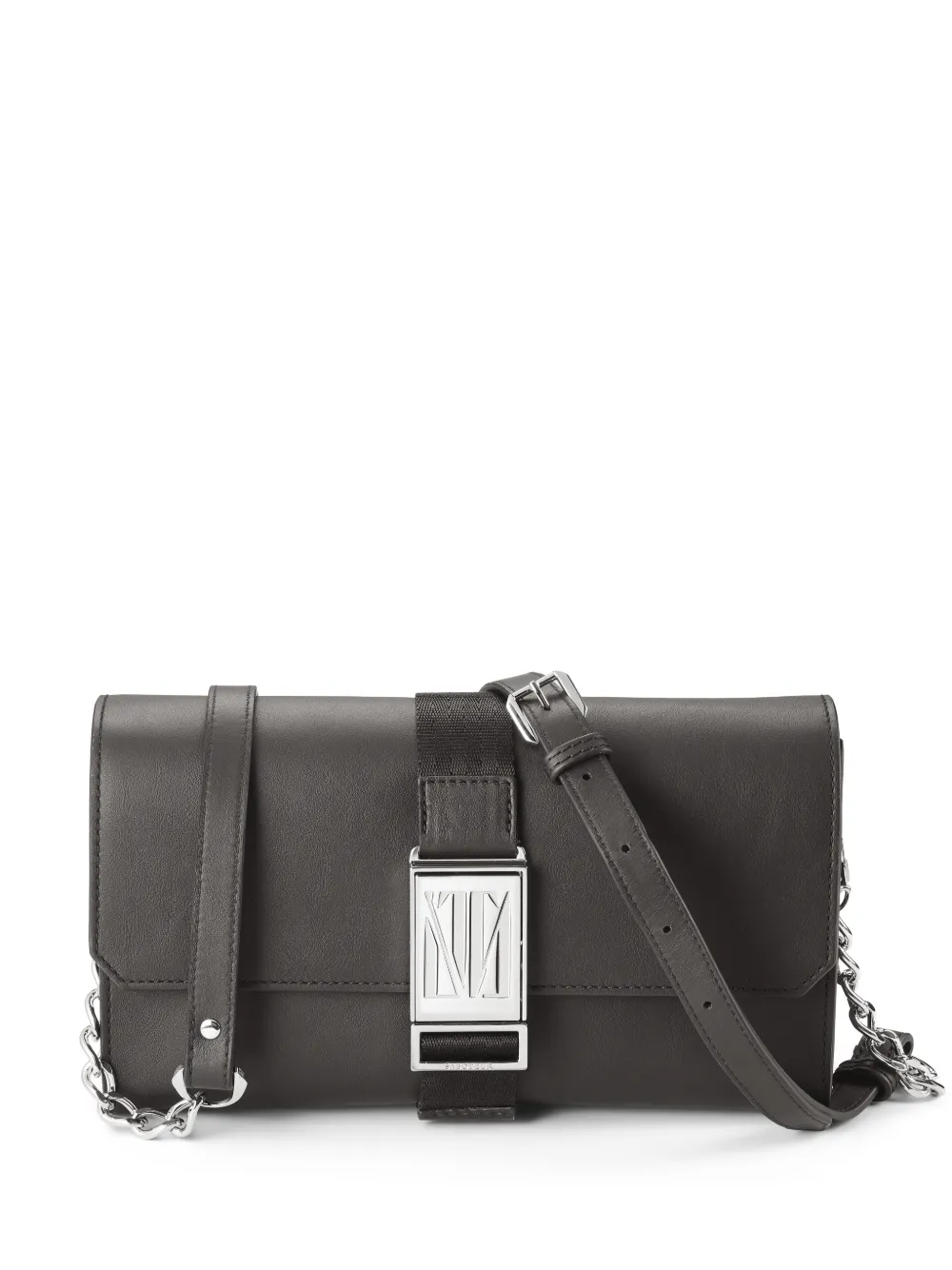 SABOTEUR foldover-top leather messenger bag - Schwarz