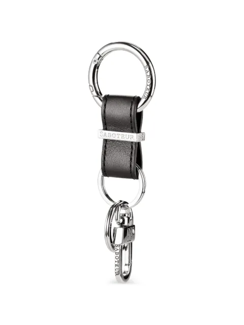 SABOTEUR logo-plaque leather keyring