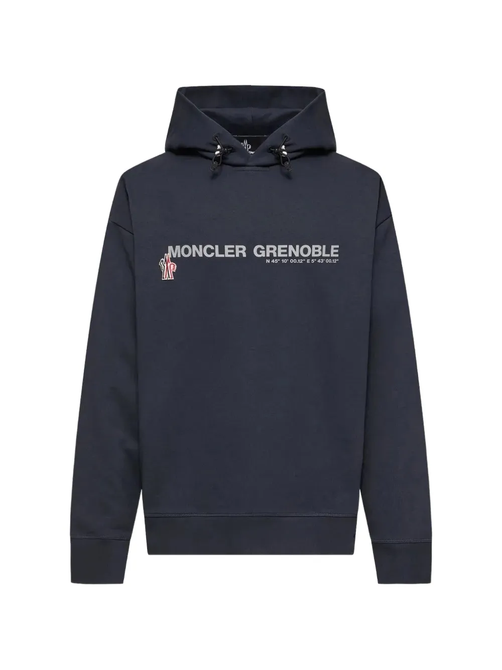 Moncler Grenoble Coordinates-logo drawstring hoodie Zwart