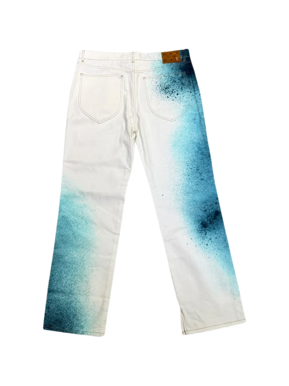 Louis Vuitton Pre-Owned spray-gradient jeans Wit