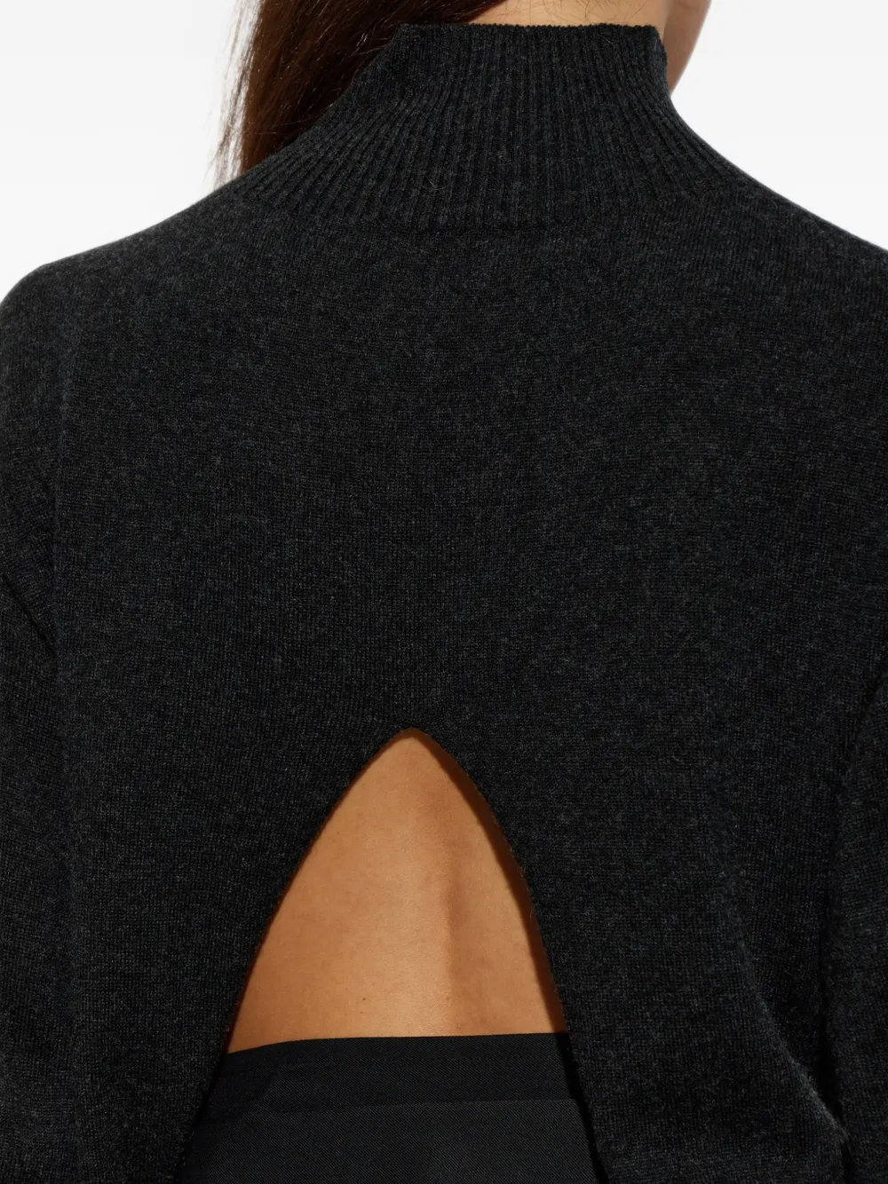 Issey Miyake Gebreide trui met split aan de achterkant Zwart