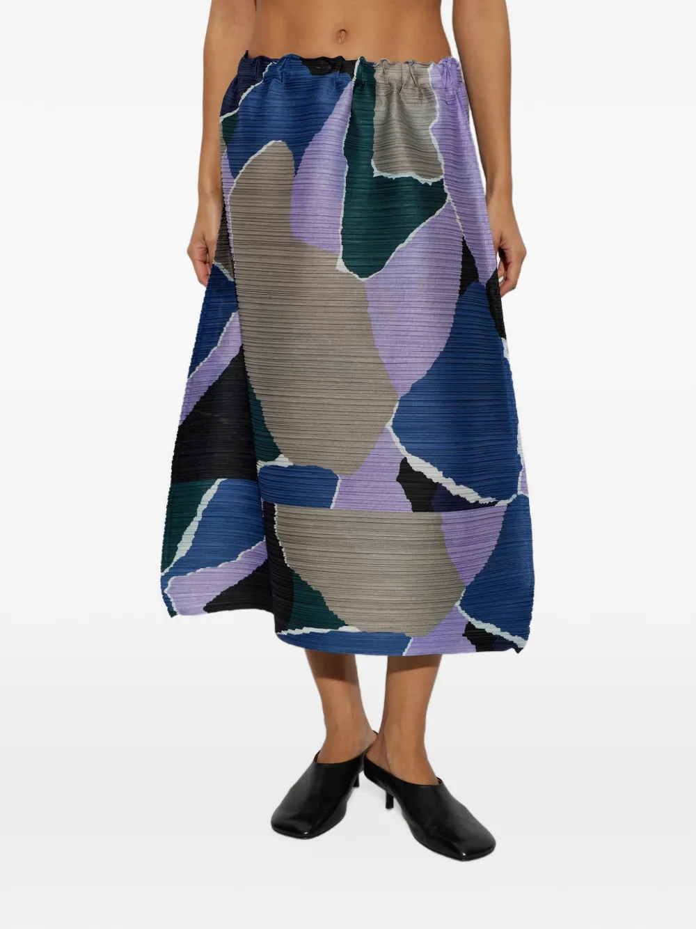 Pleats Please Issey Miyake Surprise! abstract-print pleated midi skirt