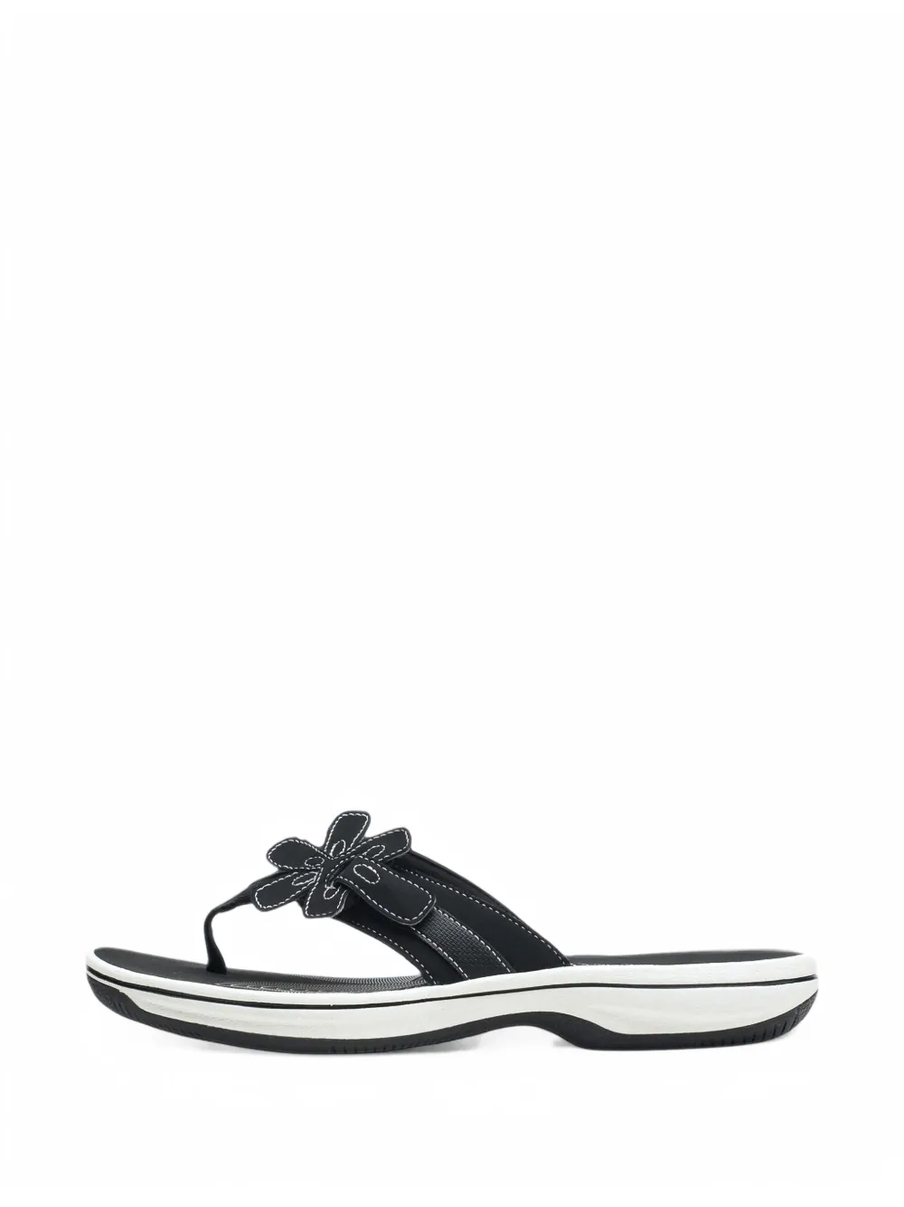 Clarks Originals Brinkley Flora floral-appliqué flat sandals in Black