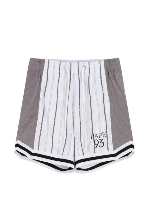 A BATHING APE® striped perforated shorts