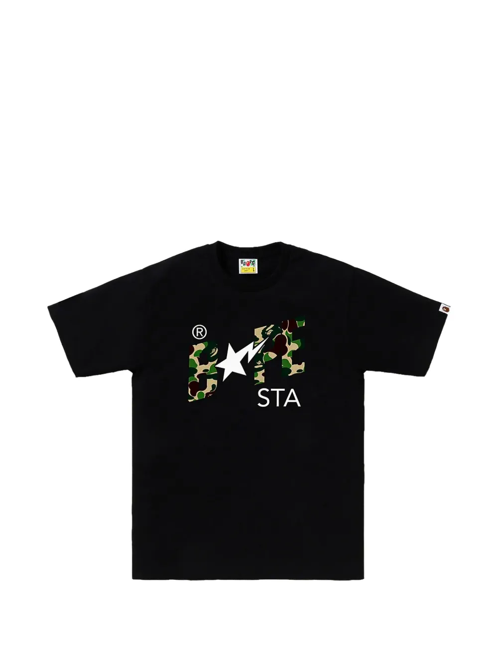 A BATHING APE T-shirt met ABC Camo Bape Sta print Zwart