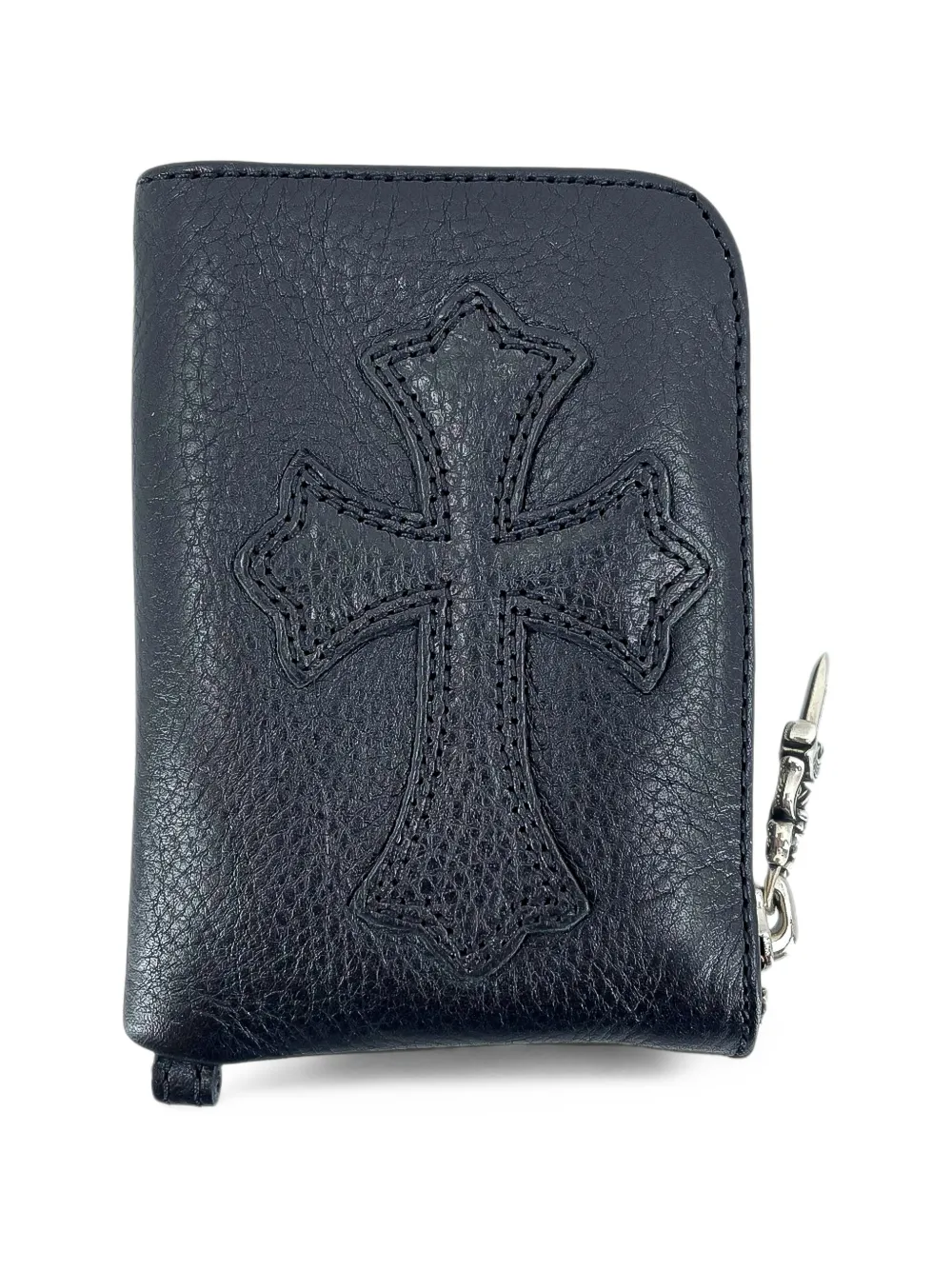 Chrome Hearts cross-patch zip-around coin purse - Schwarz