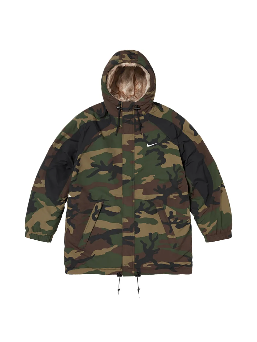 Supreme reversible faux-fur parka Groen
