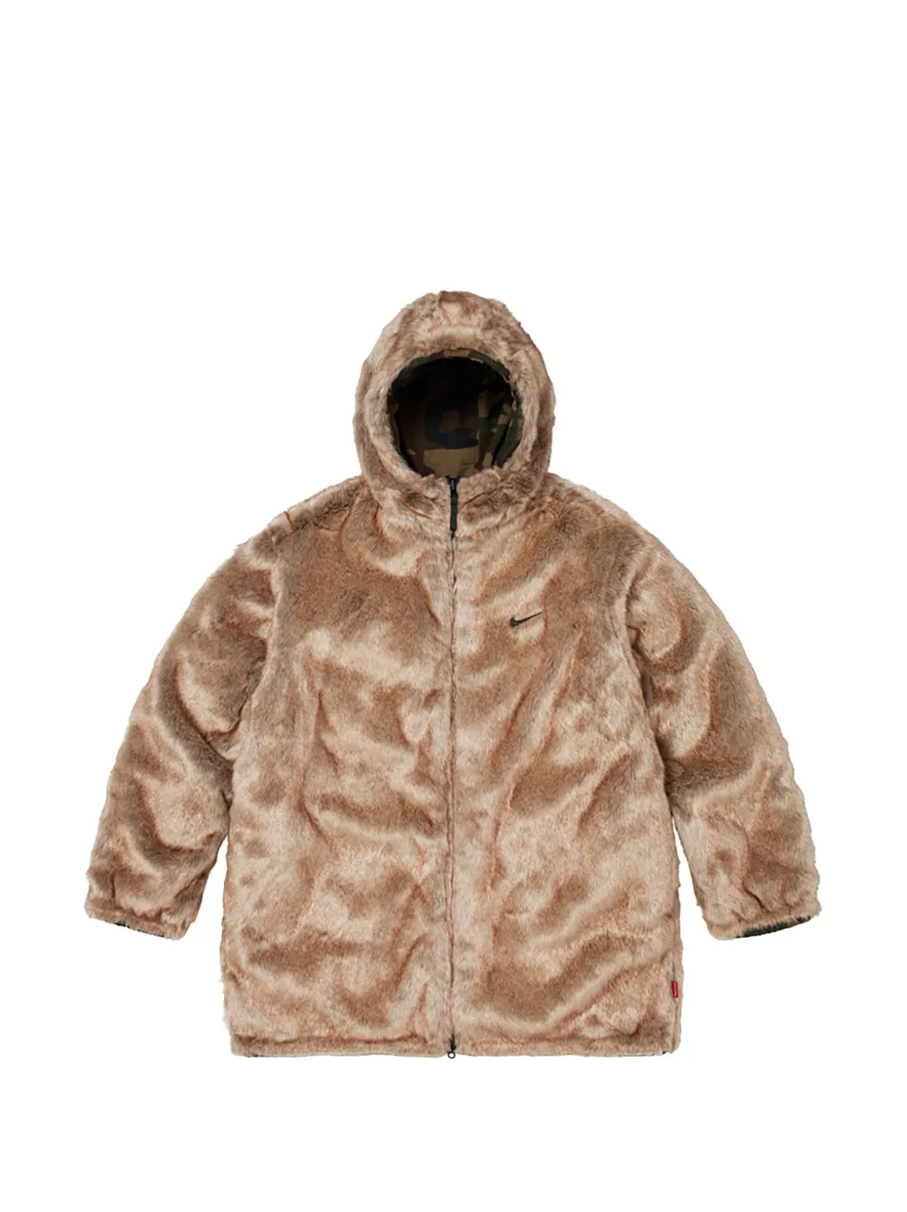 Supreme reversible faux-fur parka Groen