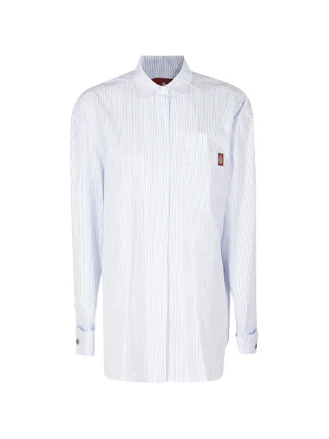 DONDUP vertical-stripe logo-patch shirt