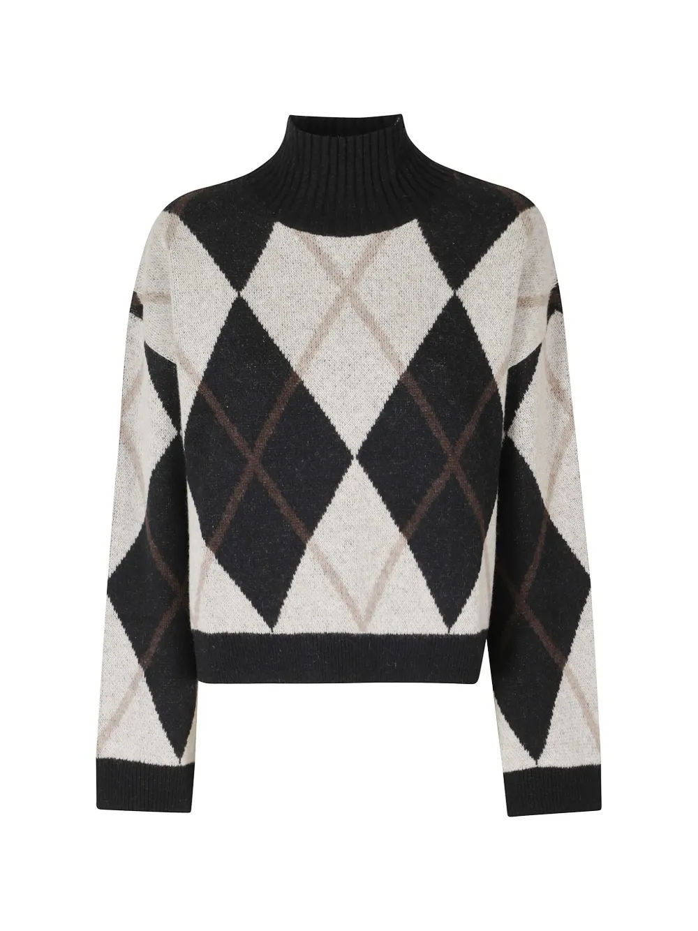 Barbour Marlow argyle woolsweater Zwart