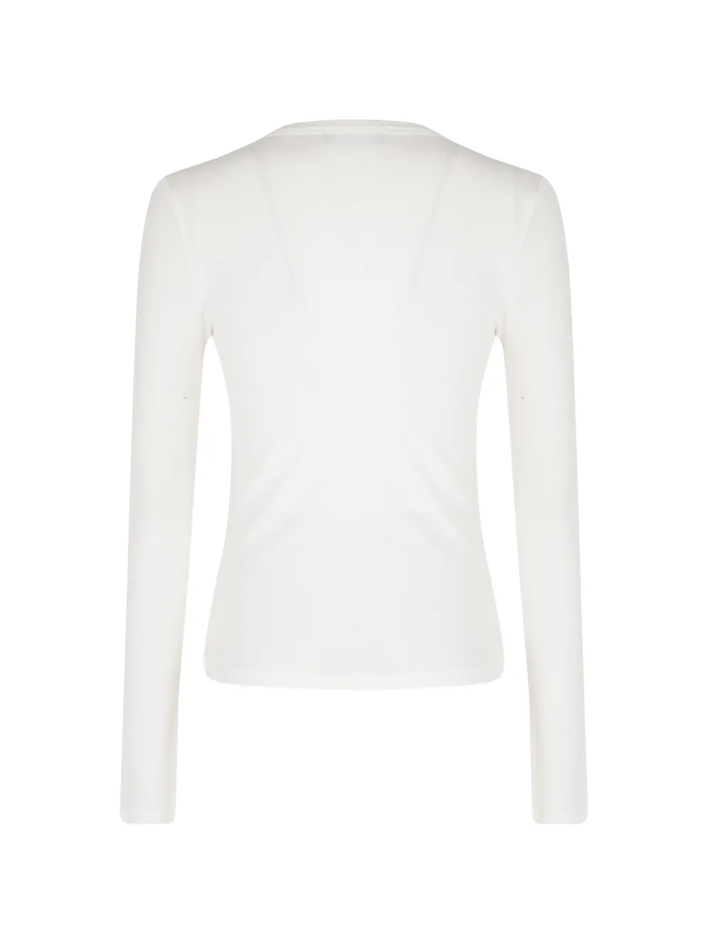 DONDUP Geribbeld T-shirt met knopen op de schouder Wit
