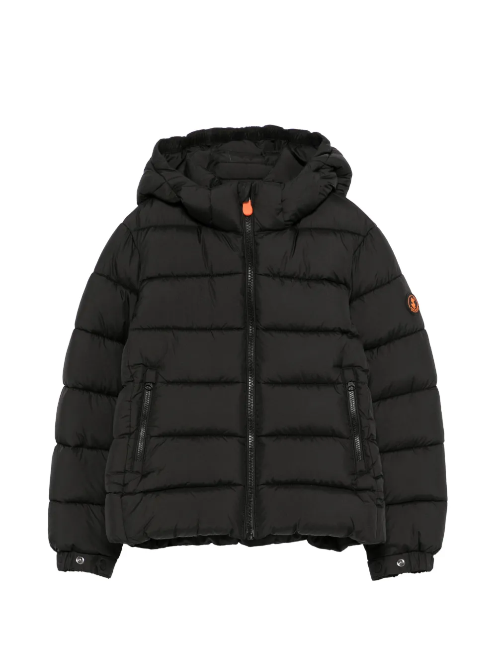 Save The Duck Kids quilted hooded jacket Zwart