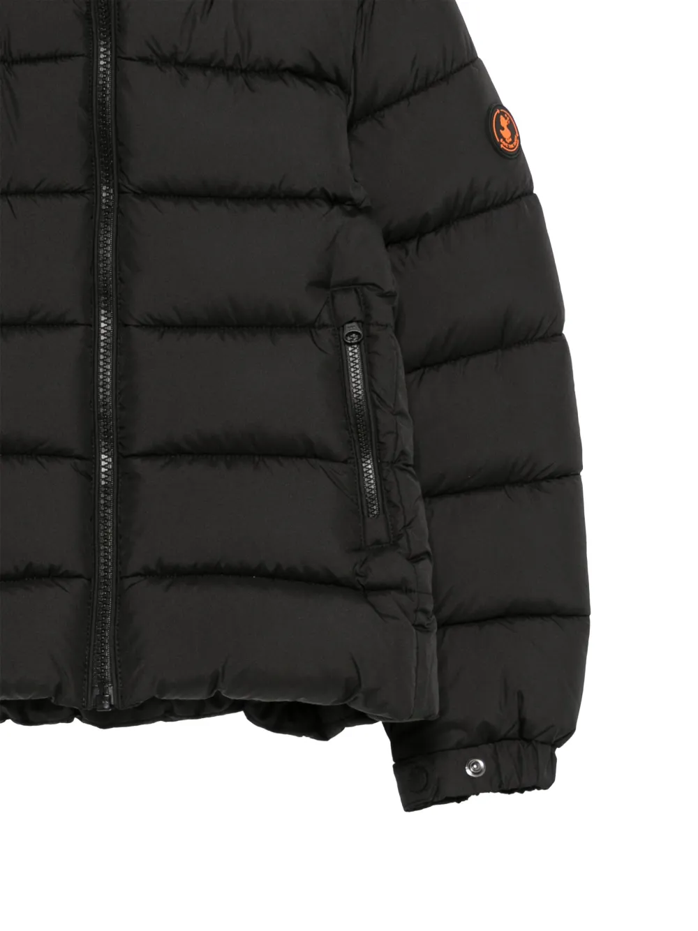 Save The Duck Kids quilted hooded jacket Zwart