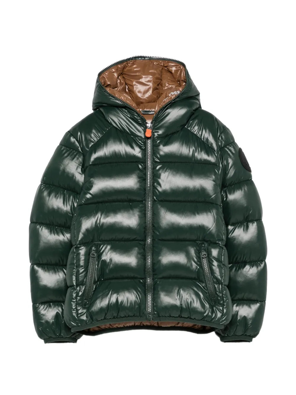 Save The Duck Kids quilted hooded jacket Groen