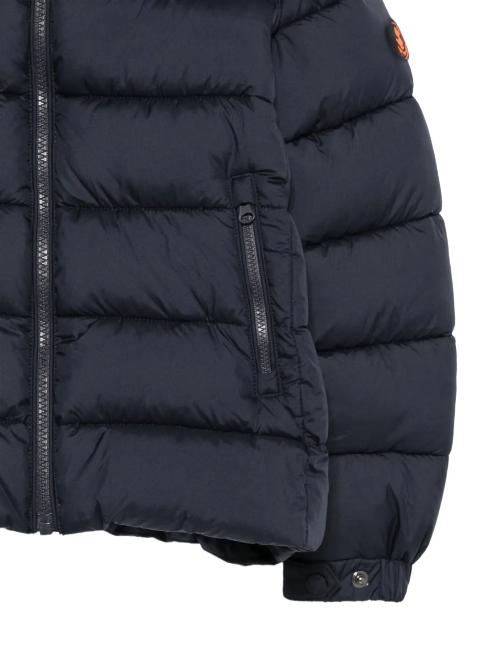 Save The Duck Kids quilted hooded jacket Blauw