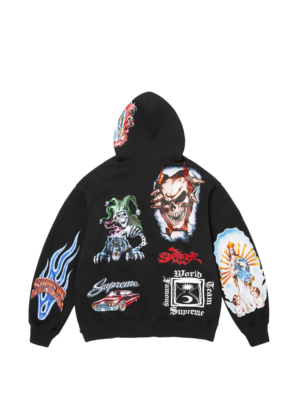 Supreme Stickers hoodie Zwart