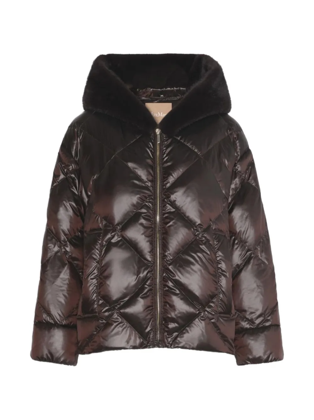 Max Mara hooded puffer jacket in water-repellent plain-weave fabric - Braun