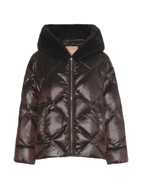Max Mara hooded puffer jacket in water-repellent plain-weave fabric