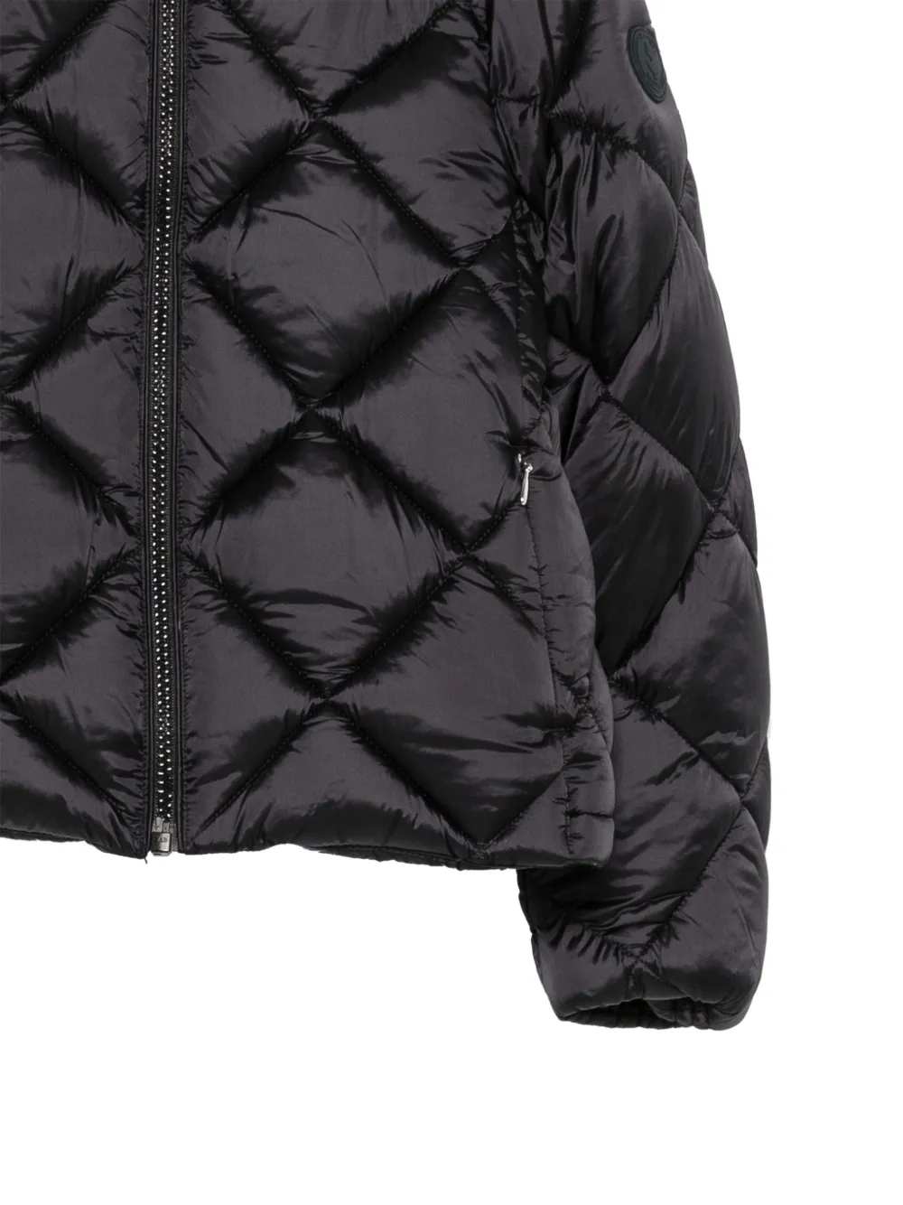 Save The Duck Kids diamond-quilted hooded padded jacket Zwart