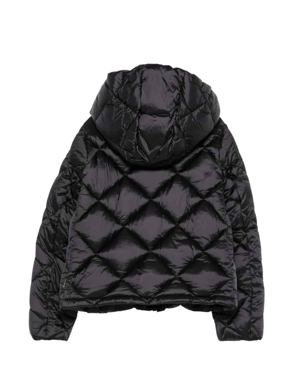 Save The Duck Kids diamond-quilted hooded padded jacket Zwart