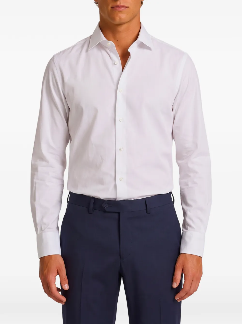 BORRIELLO NAPOLI Spaccanapoli cotton-twill shirt - Blanc BORRIELLO NAPOLI Spaccanapoli cotton-twill shirt - Blanc