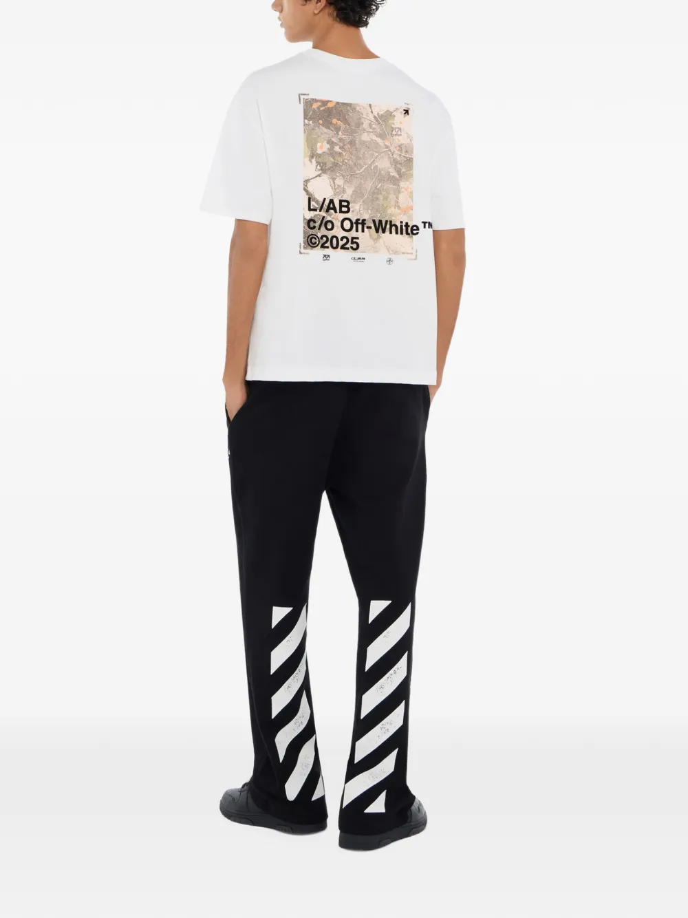 L ab c o Off-White T-shirt met grafische print Wit