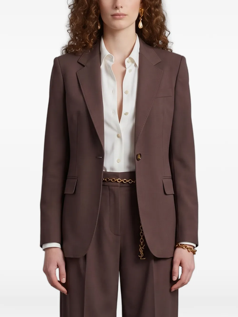 SUTTON NEW YORK single-breasted canvas blazer - Brown