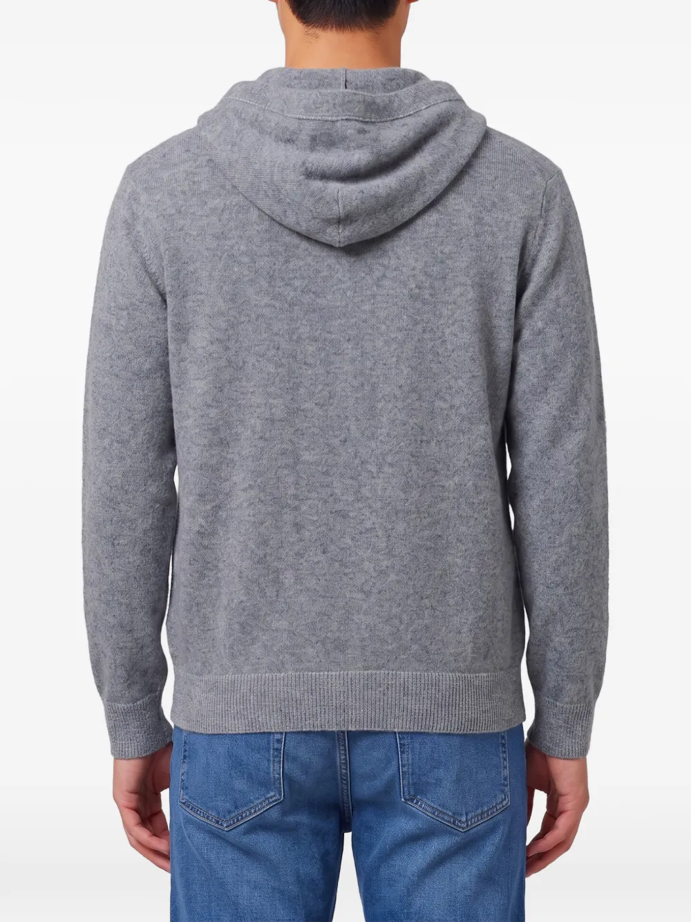 Roberto Collina merino wool zip-up hoodie Grijs