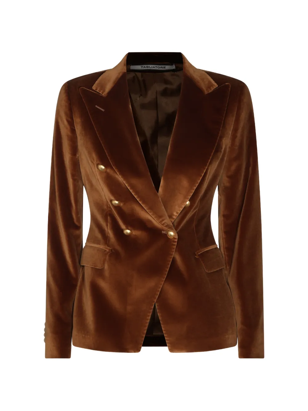 Tagliatore double-breasted velvet jacket Bruin
