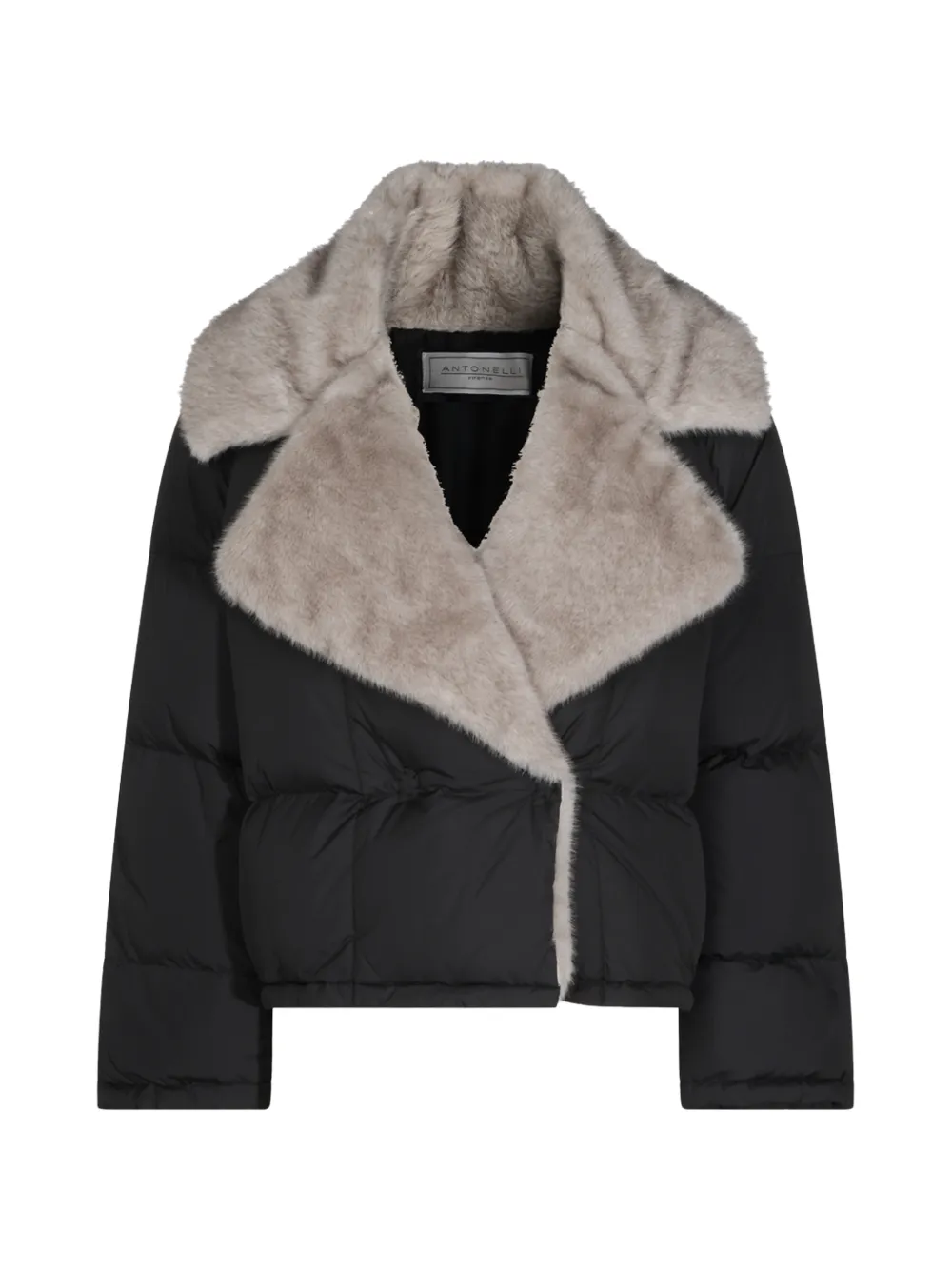 Antonelli faux-fur collar padded jacket Zwart