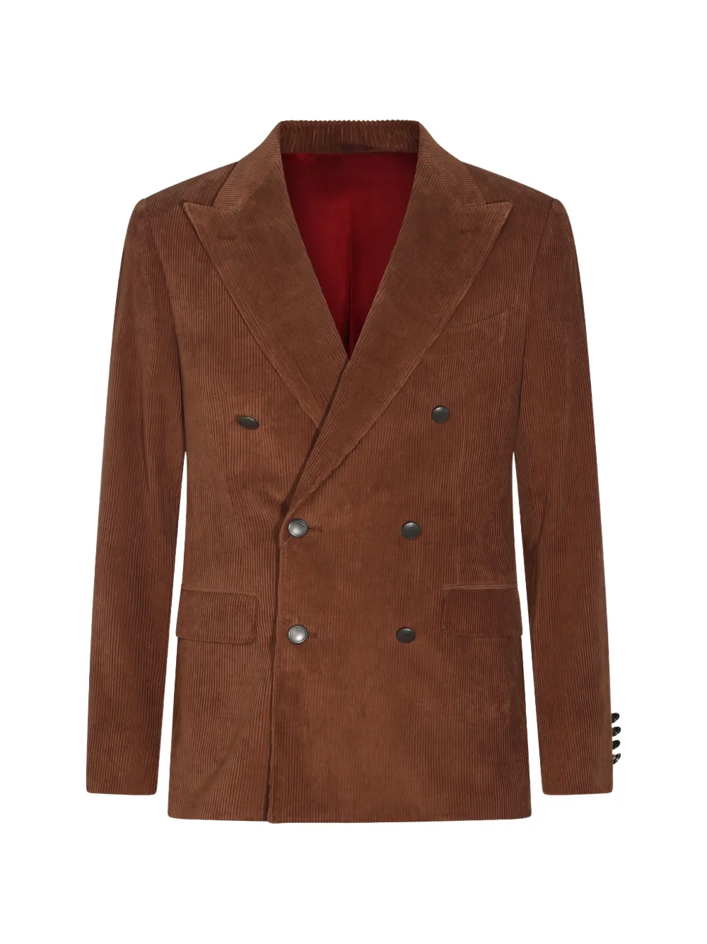 Canali Capri double-breasted corduroy blazer Bruin