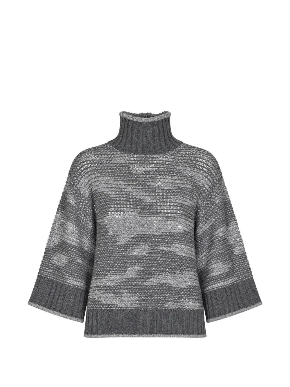 Fabiana Filippi sequin-embellished high-neck sweater Grijs