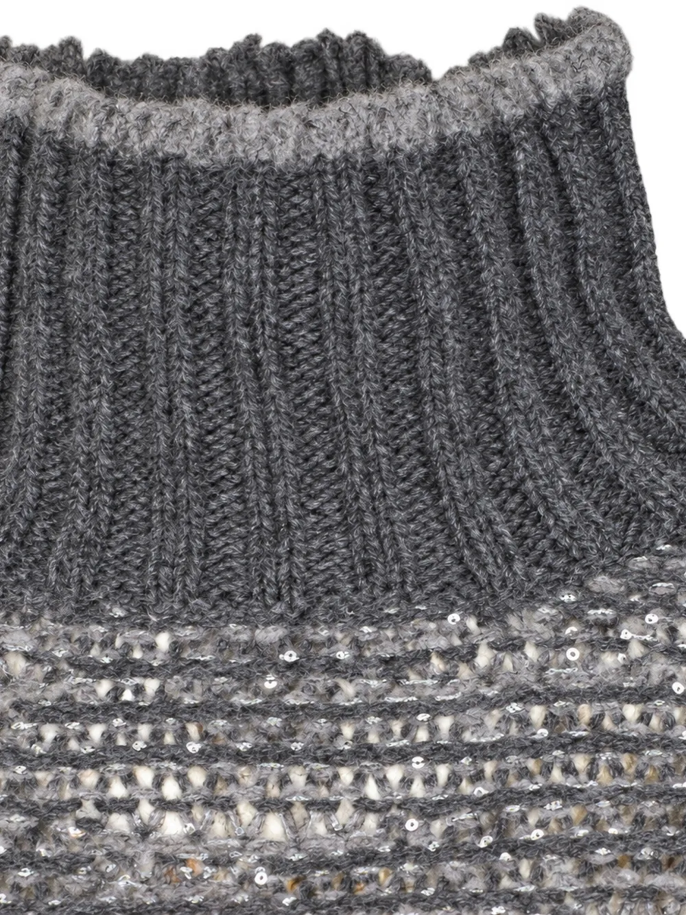 Fabiana Filippi sequin-embellished high-neck sweater Grijs
