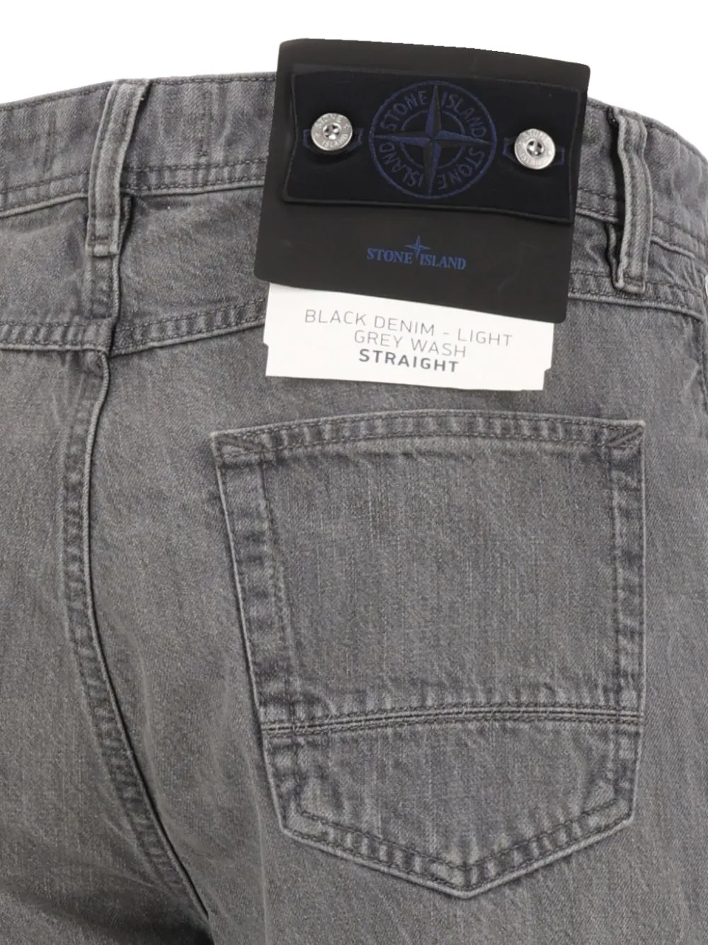 Stone Island J100005 black denim-light grey wash jeans Grijs