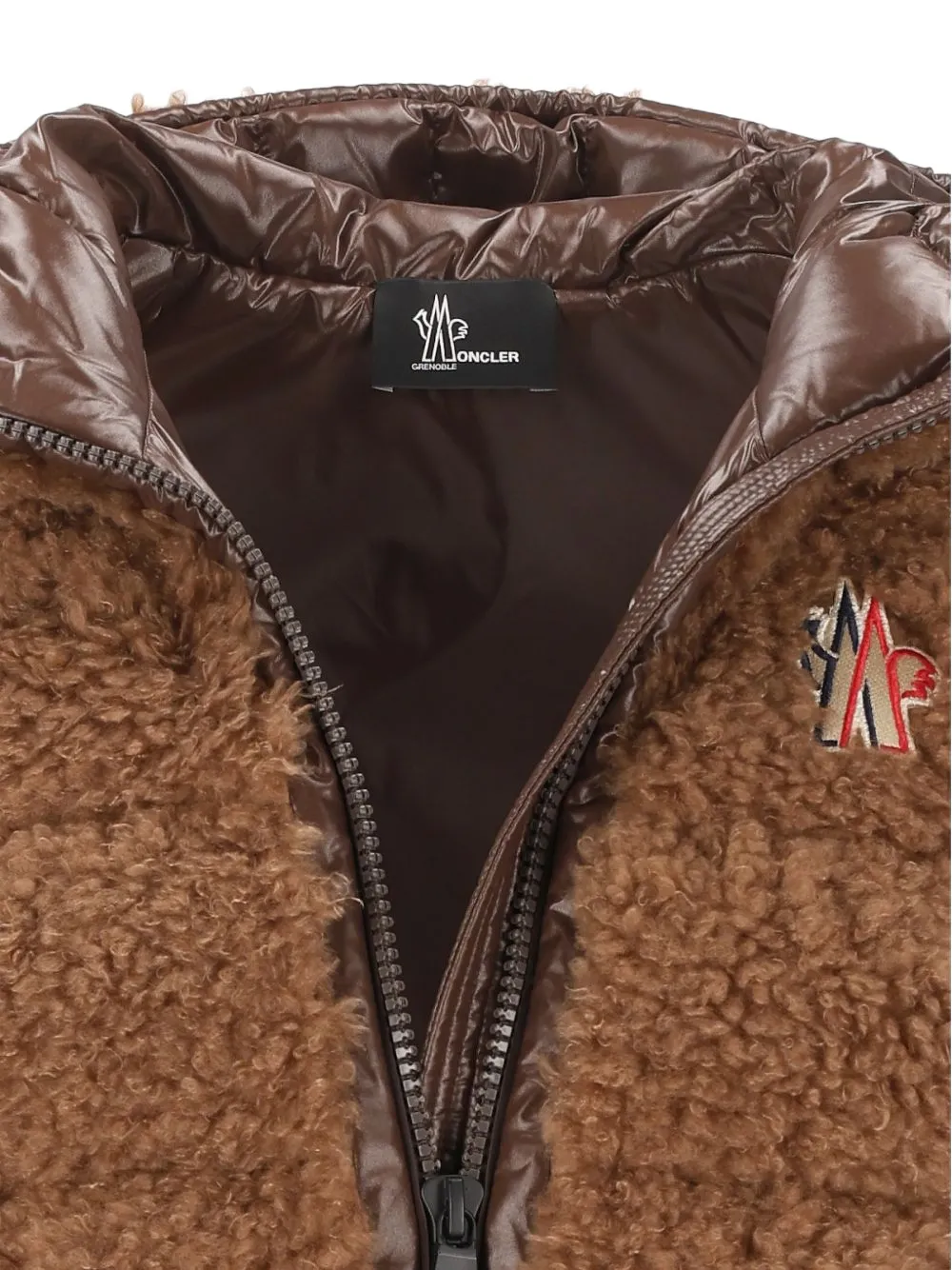 Moncler Grenoble padded hooded gilet Bruin