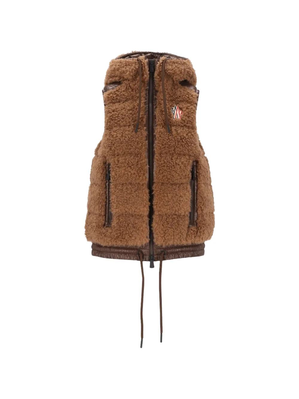 Moncler Grenoble padded hooded gilet Bruin