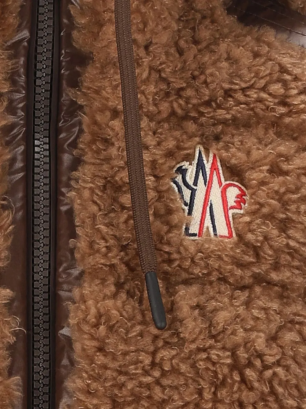 Moncler Grenoble padded hooded gilet Bruin