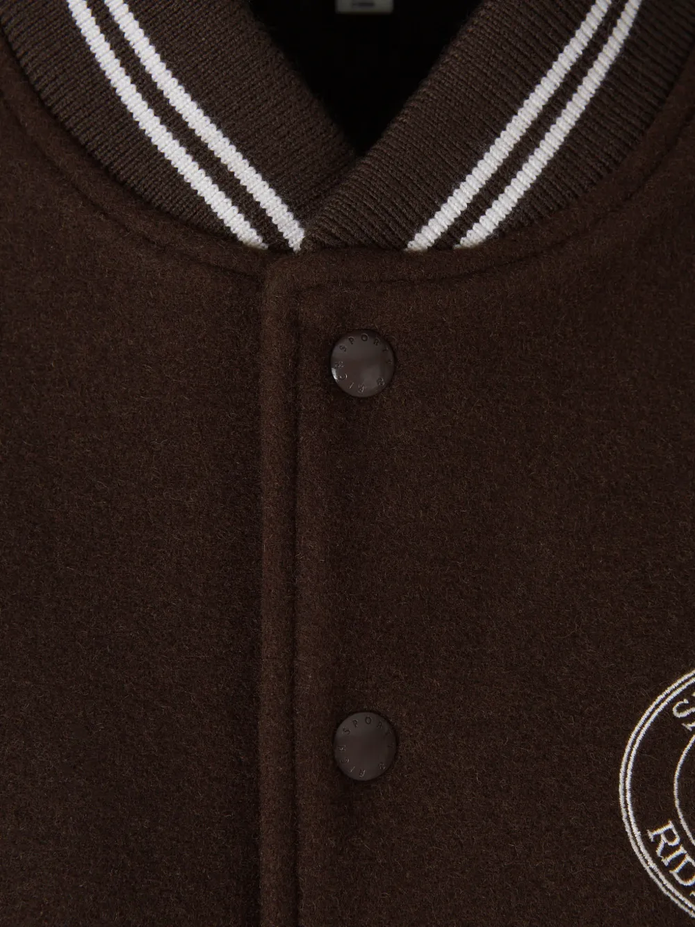 Sporty & Rich logo-embroidered wool jacket Bruin