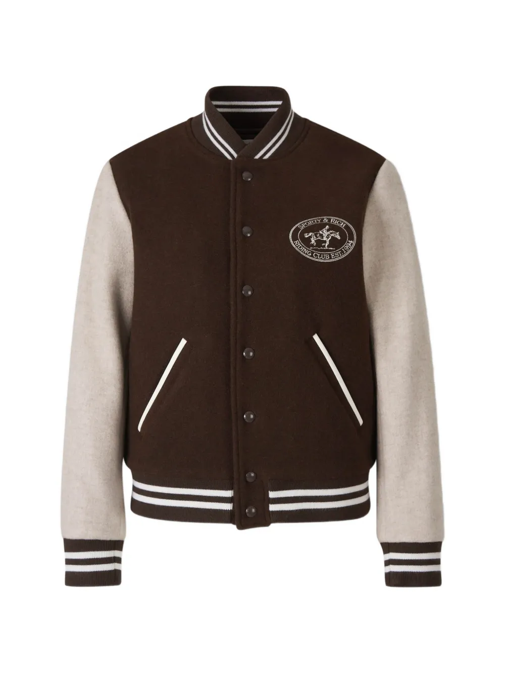 Sporty & Rich logo-embroidered wool jacket - Braun