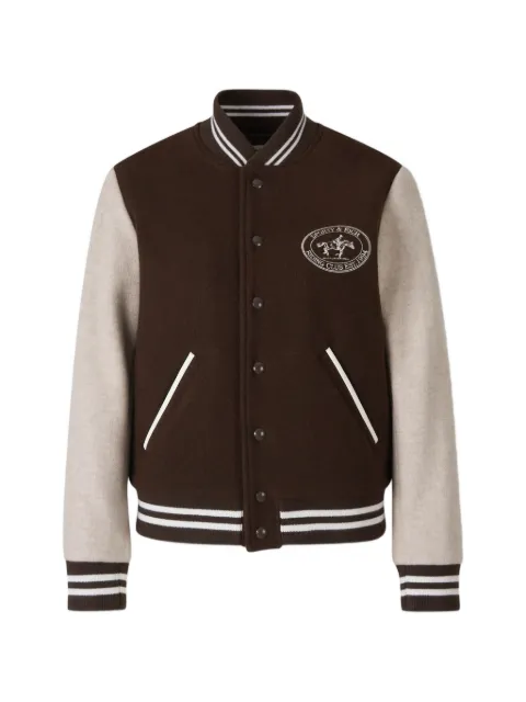 Sporty & Rich logo-embroidered wool jacket