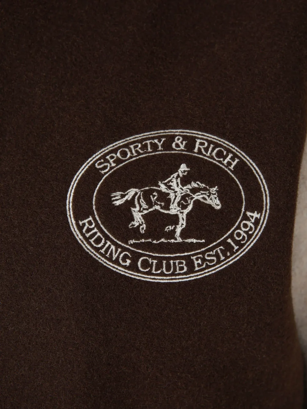 Sporty & Rich logo-embroidered wool jacket Bruin