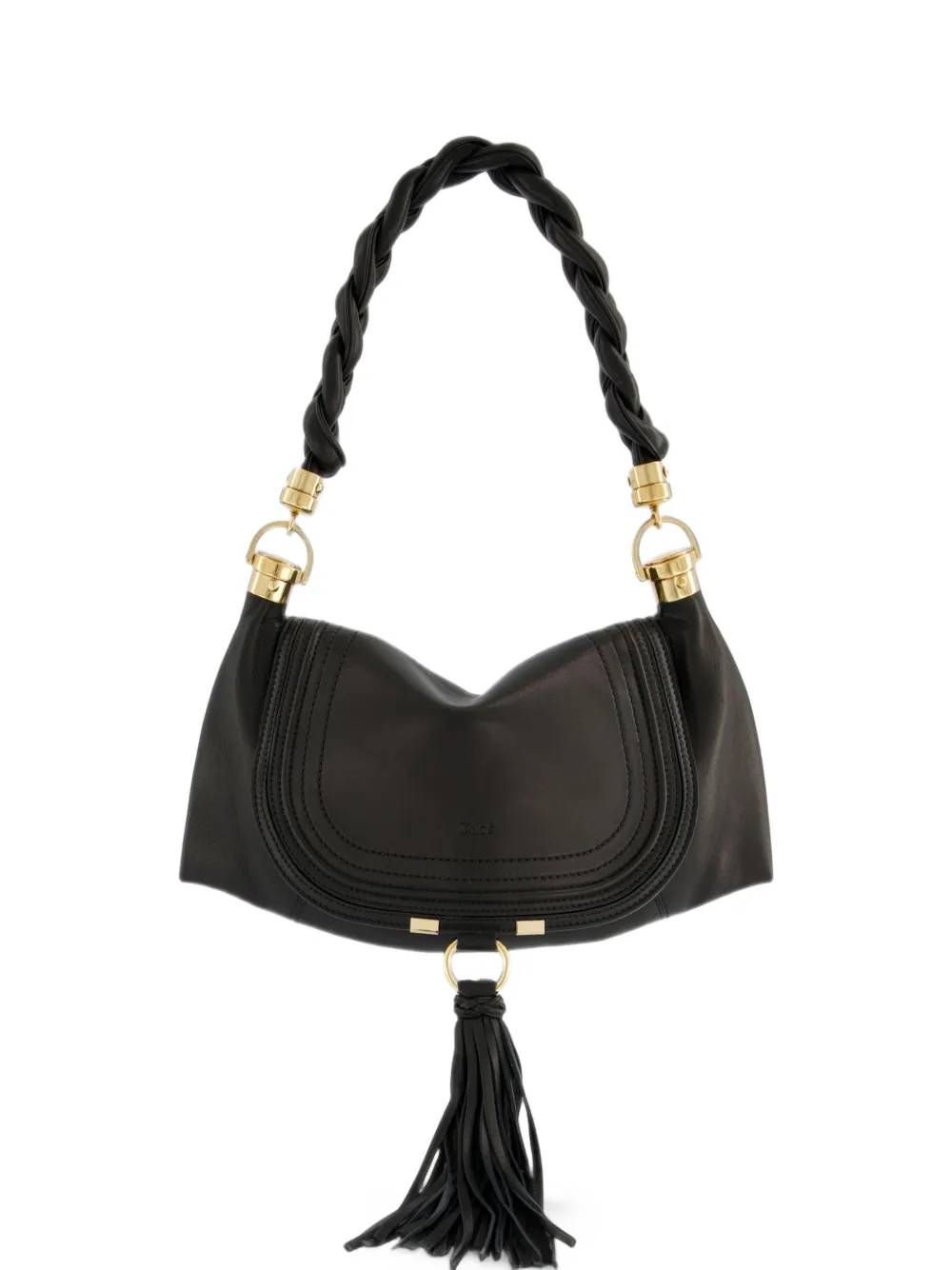 Chloé small Marcie Foulard hobo bag in soft leather - Schwarz