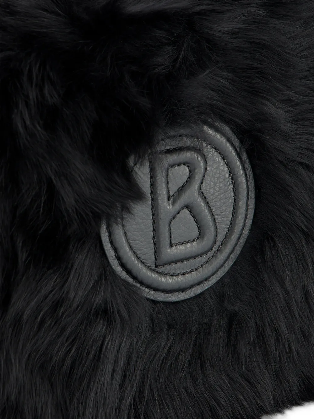 BOGNER logo-patch faux-fur shoulder bag Zwart