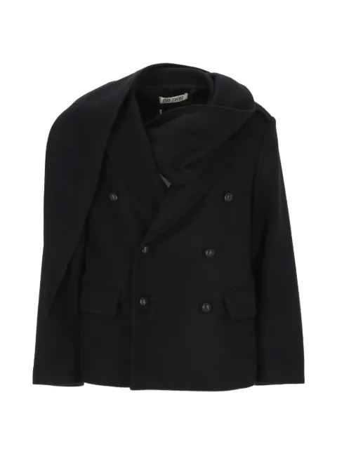 The Erose double-breasted draped-scarf jacket