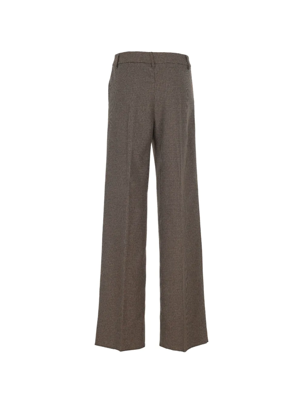 Marella Broek met persvouw en pied-de-poule-print Bruin