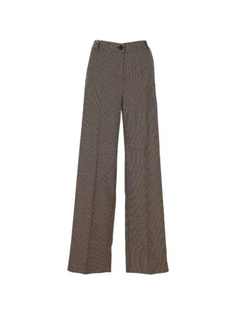 Marella Broek met persvouw en pied-de-poule-print